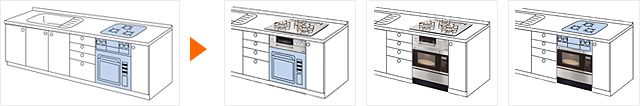 コンロ+オーブン型